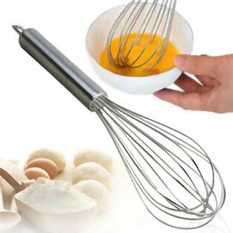 Whisk 10 inch hand movement stainless steel Egg Beater Eggbeater Kitchen Gadgets Stirring Whisk Mixer Beater Egg Tools