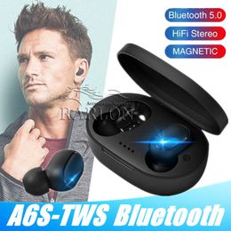 Bluetooth Earphone TWS A6S Mini Headphones V5.0 Wireless Earbuds Life Waterproof Headset with Mic for all Smartpphones