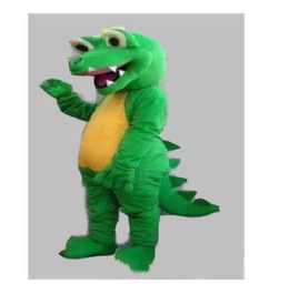 2019 High quality hot GREEN DINOSAUR DRAGON MASCOT COSTUME ADULT SIZE CARTOON