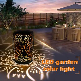 LED Solar Garden Light Owl Outdoor Waterproof Garden Decoration Night Lamp Retro Garden Landscape Lawn Lamp Ground light