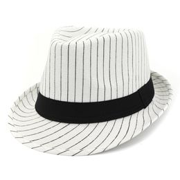 Fashion Design Adult Black Ribbon Decoration Short Brim Jazz Cap Fedora Hat Summer Travel Sunhat Women Men British Hat Homburg222f