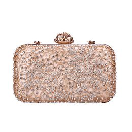 Fashion crystal flower evening bag shoulder bag handbags Bling party purse Top diamond Boutique women wedding Day clutch bag