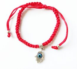 Free ship 20pcs/lot Lucky Red String Thread Rope Bracelet Black Turkish Evil Eye Charms Girls Braided Bracelets
