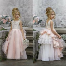 cute girl dresses jewel sleeveless appliqued baeded girl pageant gown ruffle tulle sweep train birthday gown