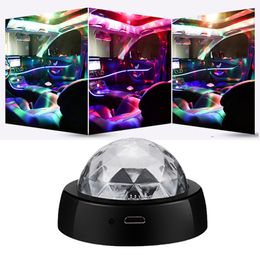 Mini DJ Disco Crystal Ball RGB Light USB Protable LED Atmosphere Lights LED Stage Lamp Auto Flash Lamp