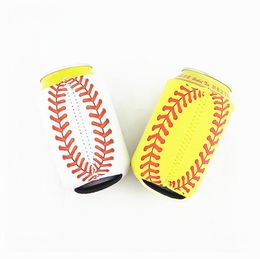 Can Sleeve Eco-friendly Baseball Pattern Can Cooler Neoprene Can Holders 13x10cm 2 Colors Hot Sale SN2566