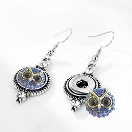 Fashion-Wholesale Snap Jewelry Earrings DIY Interchangeable 12mm Button Snaps Fish Hook Dangle Earrings