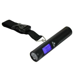 Digital Blue Backlight Electronic 40kg/10g Scale Portable Luggage Pocket Weight Weighting Scale with Flashlight Torch