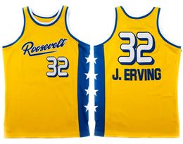 Roosevelt High School Julius Dr. J Erving #32 Retro Basketball Jersey Mens Numero Numero Custom Nome Maglie