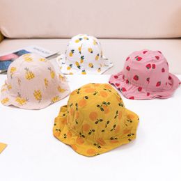 Newborn Fisherman Hats Fruit Baby Summer Sunhat Cotton Children Bucket Cap Infant Outdoor Beanies Soft Boy Girls Bonnet 3-12M