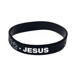 1PC Love Sad Pray Jesus Silicone Rubber Bracelet Soft And Flexible no Genden Religious Faith Jewellery