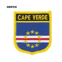 Cape Verde Flag Embroidery Iron on Patch Embroidery Patches Badges for Clothing PT0062-S