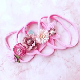 Europe Baby Girl Flowers Headband Elastic Children Photo Prop Hair Band Kids Girls Headbands Bandanas Hairbands 14944