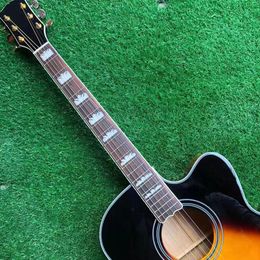 2022 New Acoustic Acoustic Guitar 43 Inch, Sun Color. Top spruce, side back maple plank. Rosewood inlaid fingerboard.