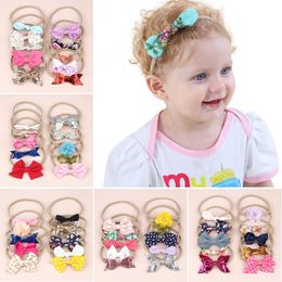 Children nylon rubber band baby elastic bow head rope floral rabbit ear Hairpins Barrettes Girls Headdress cute lovely Accessories