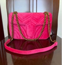 Designer-Marmont velvet bags handbag women shoulder bag designer Handbags purses gold chain fashion crossbody bag 60895
