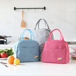 Portable Lunch Bag Thermal Insulated Lunch Box Cooler Bag Bento Pouch Lunch Container School Food Storage Bags