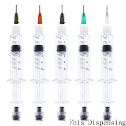 (Gray Piston)5ml Luer Lock Syringe with Needle Reusable or Thick Co2 Oil Cartridges Tank Clear Colour Cigarettes Atomizers