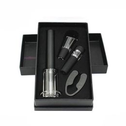 HOT-4 Pcs Wine Opener Set Air Pressure Pump Bottle Opener Gift Box Includes Wine Opener Kit Vacuum Stopper and Wine Pourer To