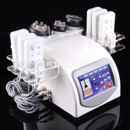 Best Sell 6 in 1 Ultrasonic Cavitation Machine 40K Ultrasound Vacuum Body Massage Radio Frequency Laser Fat Cellulite Removal Spa Home