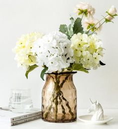 Nordic ins wind glass vase table cafe milk tea shop bar table decoration dry flower vase decoration