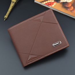 3pcs 2020 Mens High Quality Leather Wallet Pockets Card open Clutch Cente Bifold Purse Vintage simple short man purse