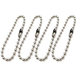 300pcs Clasp Ball Chains Long Bead Connector Metal Hanging Antiqued Adjustable Keychain Key Rings Tags Bead Steel Chains