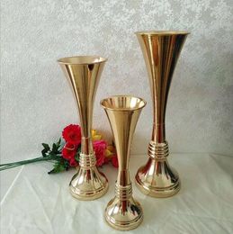 Metal Golden Candle Holders Hollow Wedding Table Candelabra Centrepiece Flower Rack Road Lead For Home Decor269