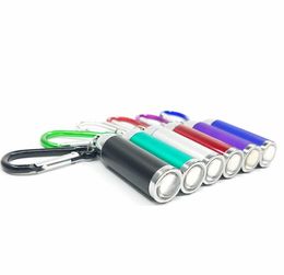 portable mini led flashlights torches focus zoom flashlight lamp with Carabiner Ring Keyrings Aluminum Alloy outdoor Torch free shipment