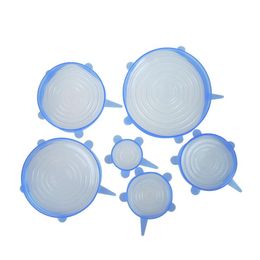 Silicone Stretch Suction Pot Lids Tools Food Grade Fresh Keeping Wrap Seal Lid Pan Cover Nice Kitchen Accessories 6PCS Set LXL568-275a