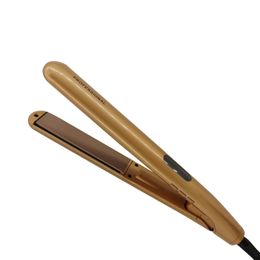 Gold straightening iron LCD digital display hair straightener professional ceramic flat iron salon styling tool