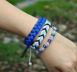 2020 Hot sale Men's bracelet DIY Multiple royal blue crystal Braid wax rope Beading Combination suit Bracelet 3styles/1set