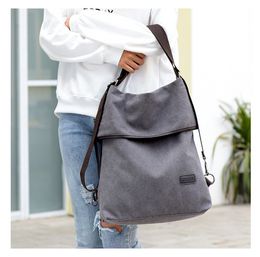 New Fashion Canvas Shoulder Bag Women Casual Totes Handbags Hand Bags Simple Large Capacity Backpack Students School Backpacks