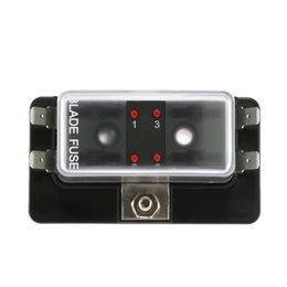 Freeshipping 4 Way Blade Fuse Box Holder with LED Warning Light Kit for Car Boat Marine Trike 12V 24V