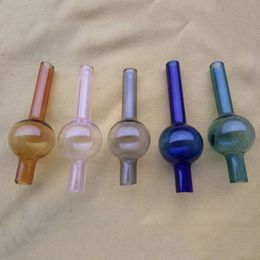 Glass Bubble Carb Cap for Quartz Banger Nails Bongs Water Pipes Semi-transparent Solid Colour Rotation Dome Dab Oil Rigs Thermal Smoking Accessory