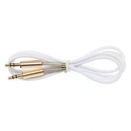 3.5mm Jack Stereo 1m/3.3ft Audio Cable Male to Male Aux Cable Wire Cord with 2 side Spring Protective protection Cover New 300pcs