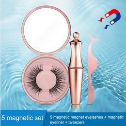 Newest Magnetic Eyeliner & Magnetic Eyeashes Tweezer kit Waterproof Long Lasting Eyeliner False Eyelashes Gift Packaging Box