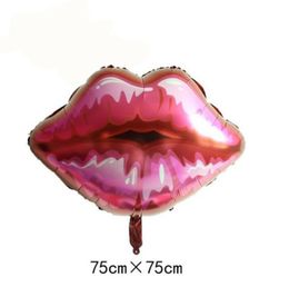 75*75cm Lip Helium Balloons Love Globos Rose Red Lip Balloon for Valentine's Day Kiss Me Foil Balloon Wedding Decor SN4408