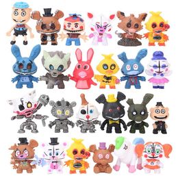 24 Pcs/Set Five Nights At Freddys Freddy toys 5-7cm Bonnie Foxy Fazbear Bear PVC Action Figures Party Gift DHL