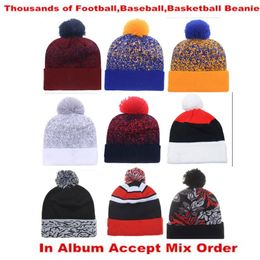 Newest Mens Womens Basketball Beanies Baseball Beanies All Team Football Hats Flat Caps Hip Hop Beanies Sports Hat Accept Mix Order