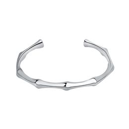 Fashion-New Punk Trendy White Gold Color Opening Adjustable Cuff Bangle Bracelet for Women Ladies Girls Fashion Jewelry