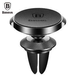 Baseus Small Ears Series Magnetic Suction Bracket Phone Holder Genuine Leather ( Air Outlet Type )