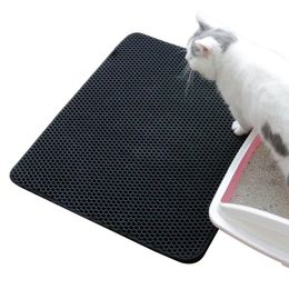 Cat Litter Box Mat Litter Trapping Mat Honeycomb EVA Double Layer Design Pets Pad Catcher Locker Box Rug Floor Carpet Protection T200330