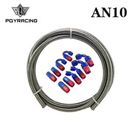 PQY - AN-10 STEELNESS/STEEL BRAIDED 5M AN10 STAINLESS OIL/fuel oil line + 10AN Fitting 10-AN Hose End Adaptor KIT PQY7114+