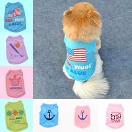 Dog T-Shirt Pet Summer Vests Clothes Breathable Cool Polyester Chihuahua Corgi Dog Apparel Outfits for Small Medium Boy and Girl