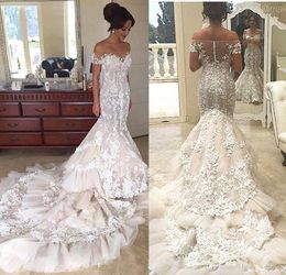 2019 Sexy Sweetheart Wedding Dress Glamorous Mermaid Long Lace Appliques Garden Country Church Bride Bridal Gown Custom Made Plus Size