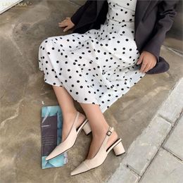 Hot Sale-New Fashion 2020 Round Heels Summer Sandals Woman Shoes Wholesale Buckle Strap Shallow Elegant Shoes Women Sandals