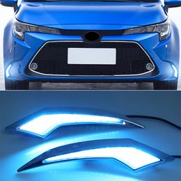 1Pair US Dynamic Yellow Turn Signal 12V Car DRL Lamp LED Daytime Running Light Fog Lamp For Toyota Corolla Hybrid 2019 2020