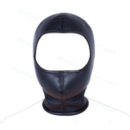 Bondage Black Faux Leather Body Harness Hood Roleplay Breathable Open Eyes And Nose Mask #R52
