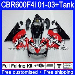 Body Red black Repsol+Tank For HONDA CBR 600 F4i CBR 600F4i CBR600FS 600 FS 286HM.29 CBR600F4i 01 02 03 CBR600 F4i 2001 2002 2003 Fairings
